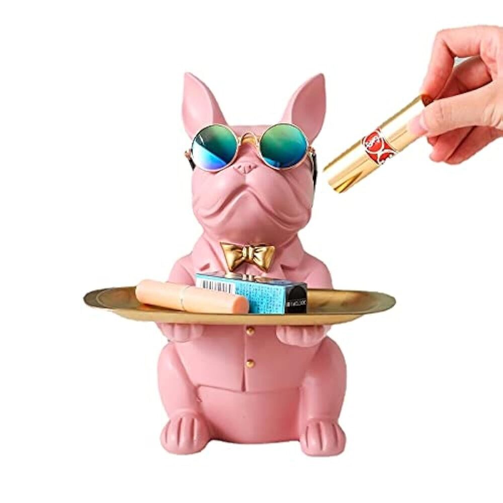 7920 French Bulldog Gifts Key Holder Candy Dish Tray Home Decor Resin